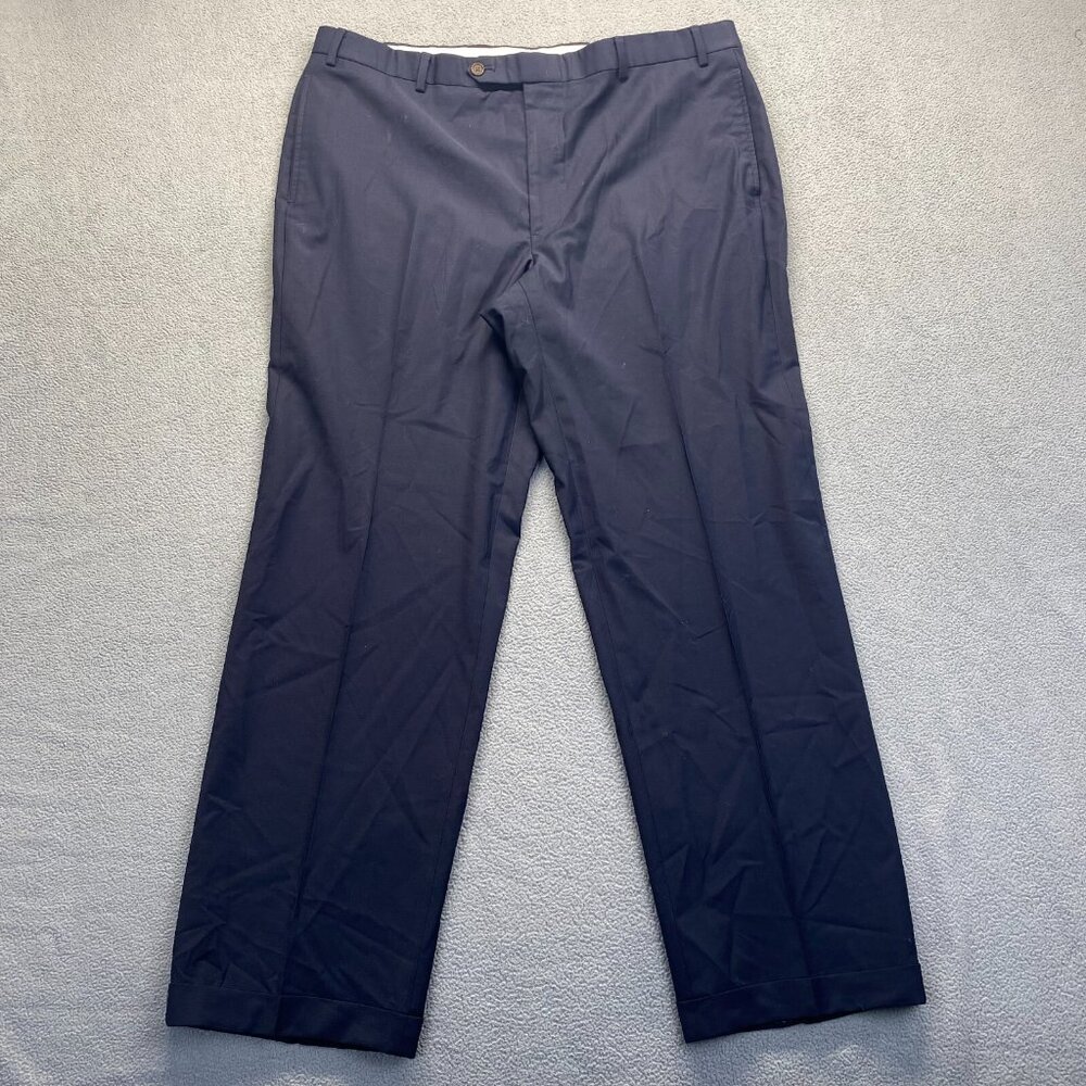 Brooks Brothers Dress Pants, Mens Size 40x32 Chino Navy Blue 88% Wool